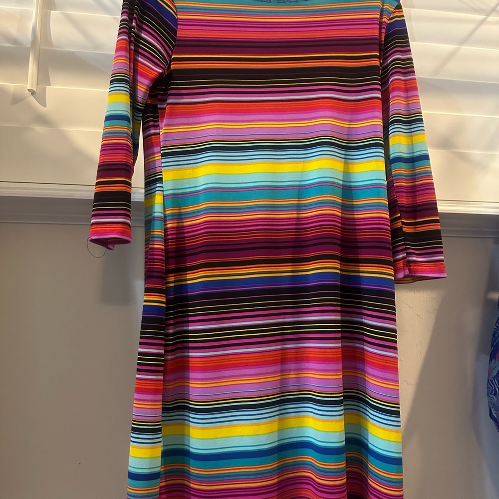 Colorful Striped Long Sleeve Dress